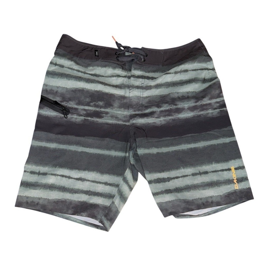 Dakine Lawai Boardshorts Mens Size 32 Gray Green Striped Surf Swim 10001390